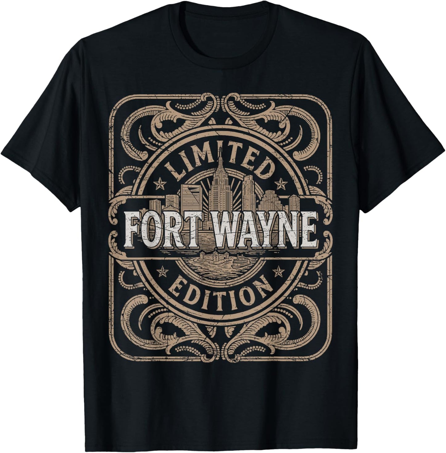 Fort Wayne Vintage Fort Wayne Indiana T-Shirt - T-Shirt | Black