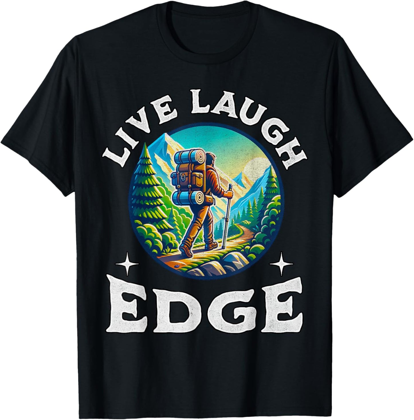Live Laugh Edge Ironic Brainrot Meme Edging Quote T-Shirt - T-Shirt | Black