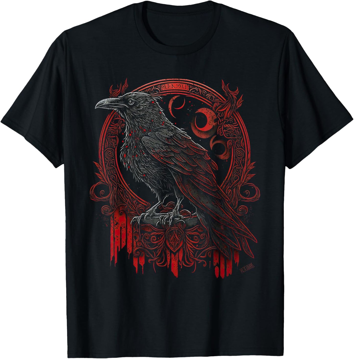 Odin's Raven Viking Norse Runes Nordmann Mythology T-Shirt - T-Shirt | Black
