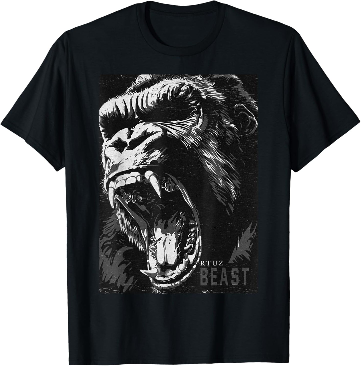 Wild Graffiti Gorilla King Animal Monkey Gorilla , black T-Shirt - T-Shirt | Black
