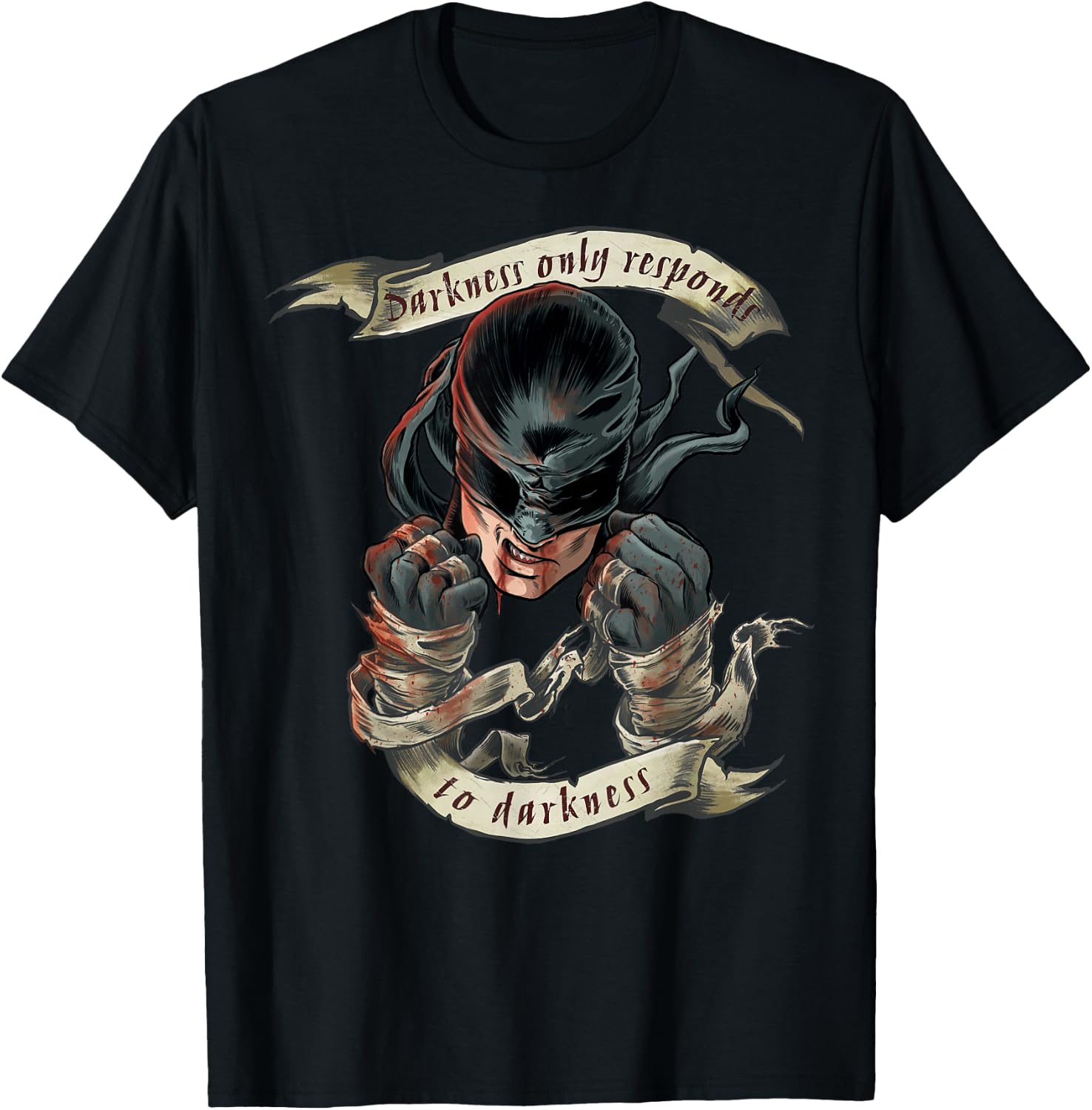 Marvel Daredevil Darkness Responds Graphic T-Shirt - T-Shirt | Black