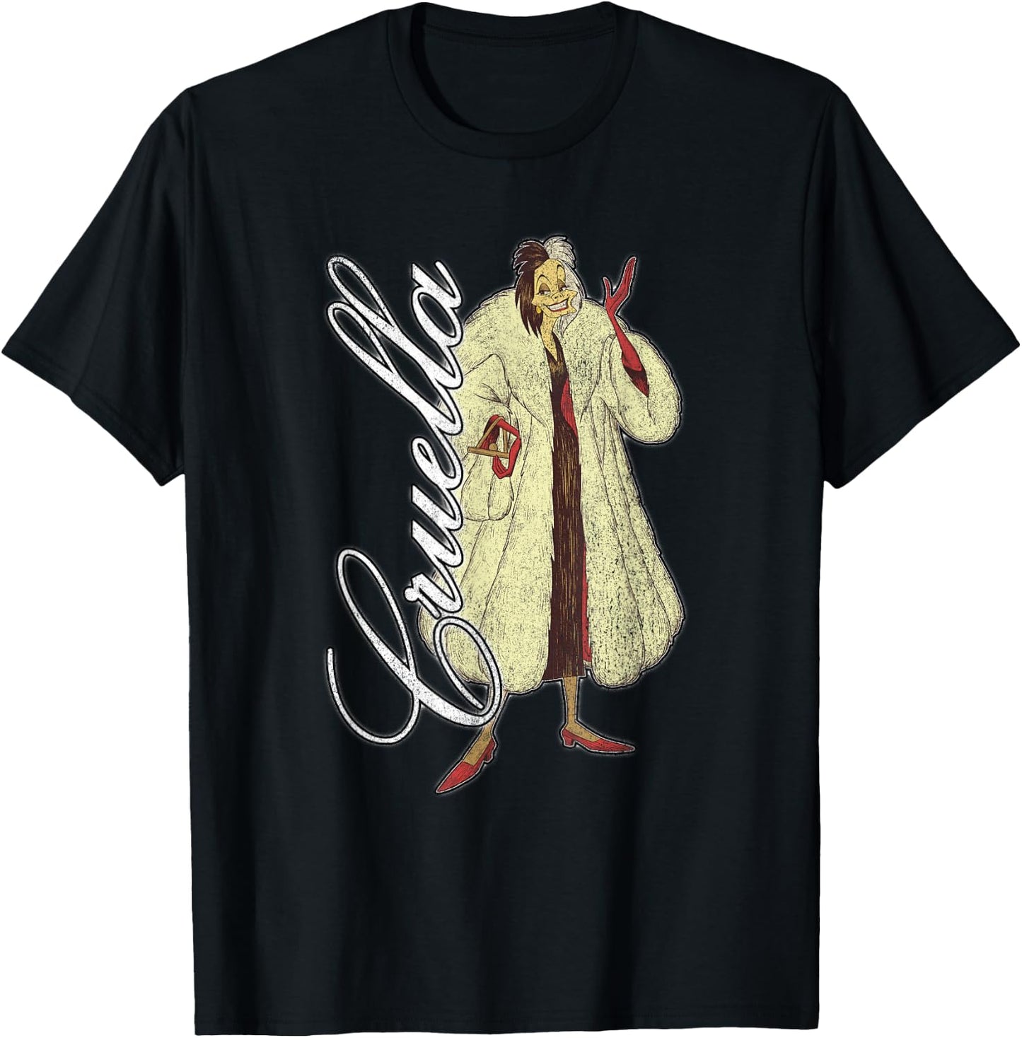Disney 101 Dalmatians Cruella Distressed T-Shirt - T-Shirt | Black