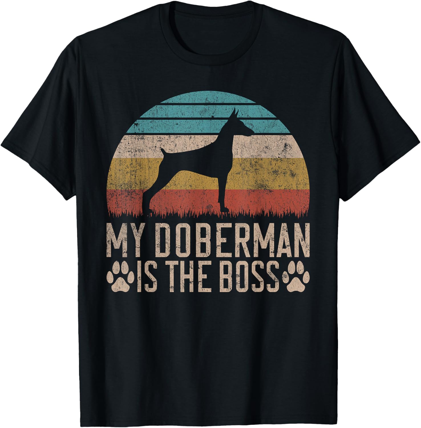 My Doberman is the Boss Doberman T-Shirt - T-Shirt | Black