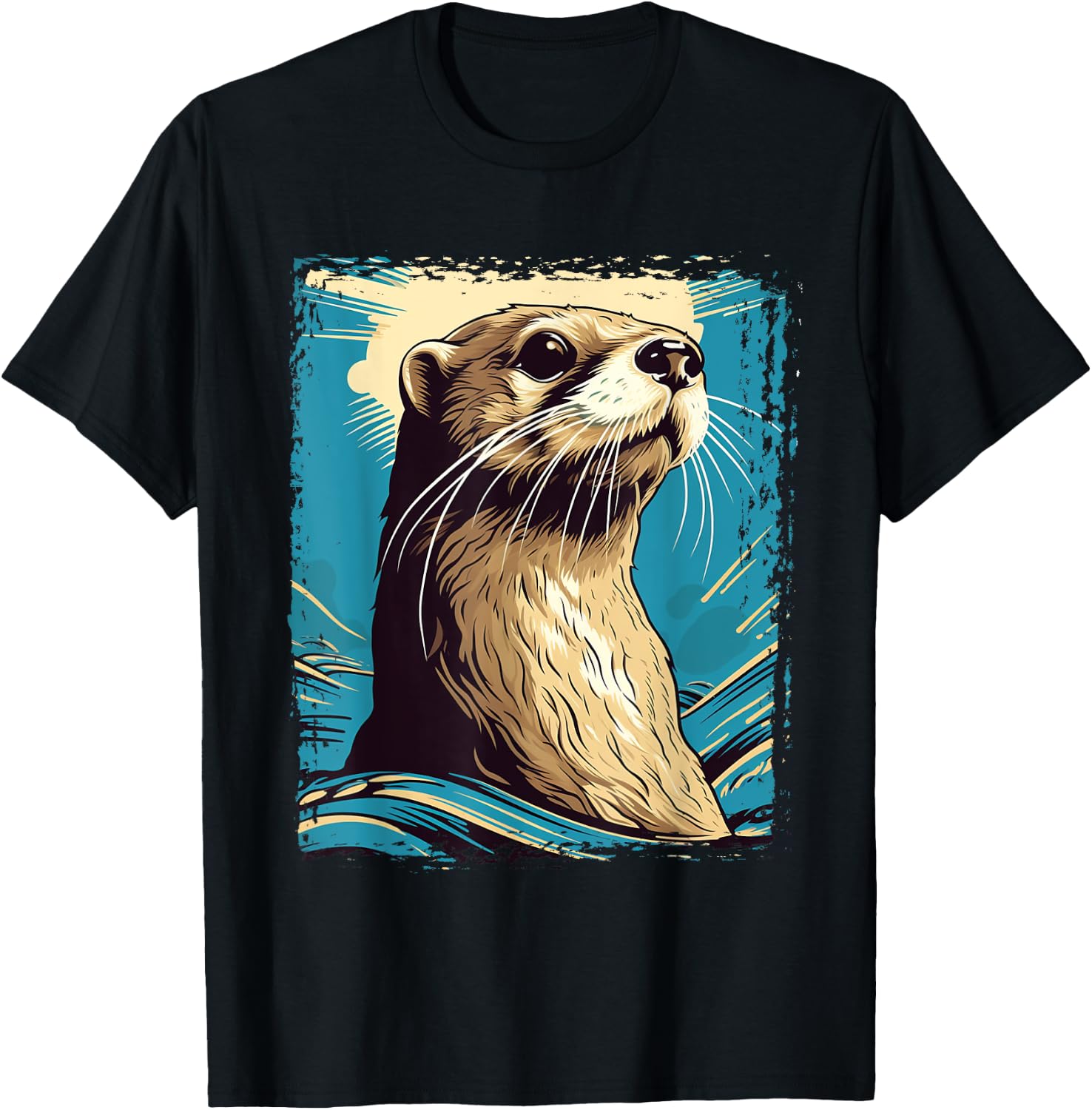 River Otter t shirt for boys & girls Cute Otter Animal Funny T-Shirt - T-Shirt | Black