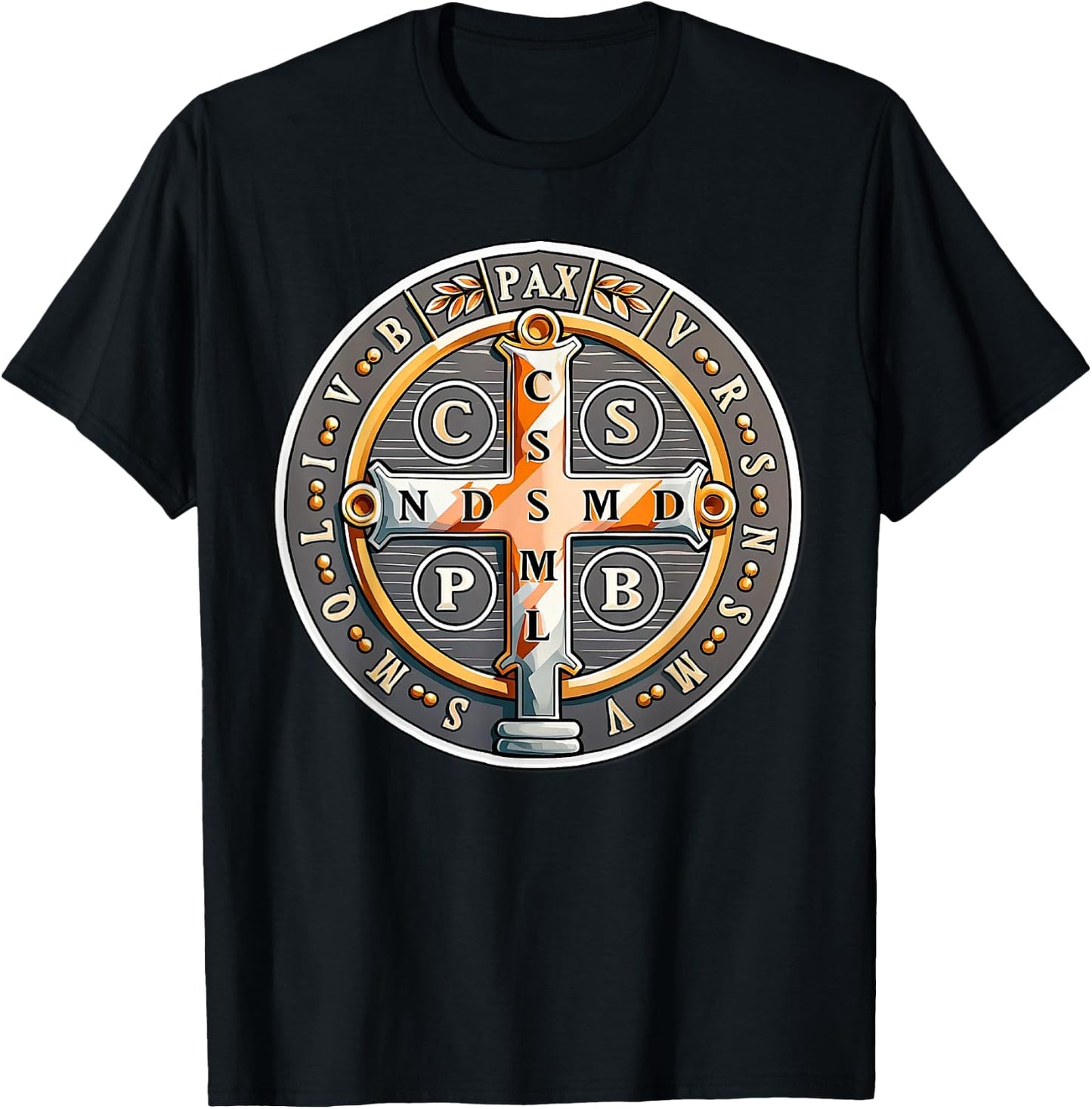 Catholic Saint Benedict Medal T-Shirt - T-Shirt | Black
