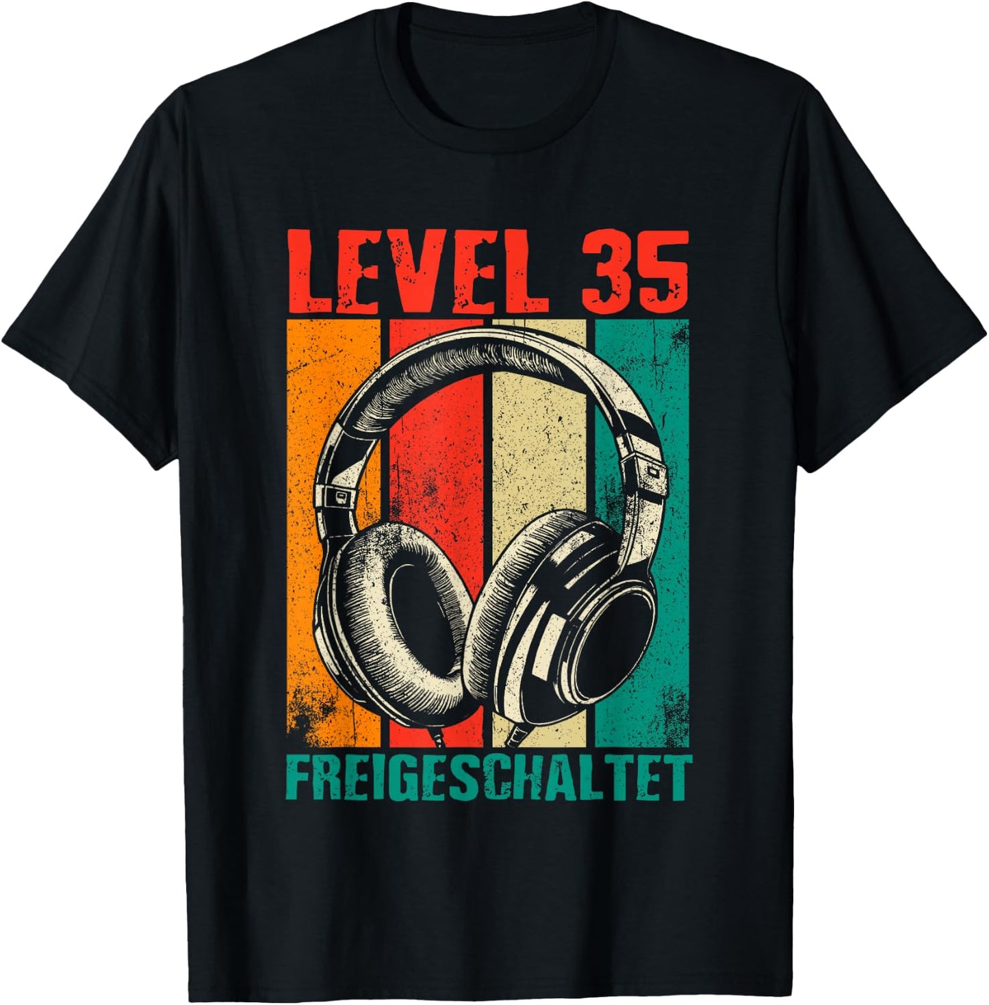 35th Birthday Men's Video Gamer Level 35 Unlocked Man , black T-Shirt - T-Shirt | Black