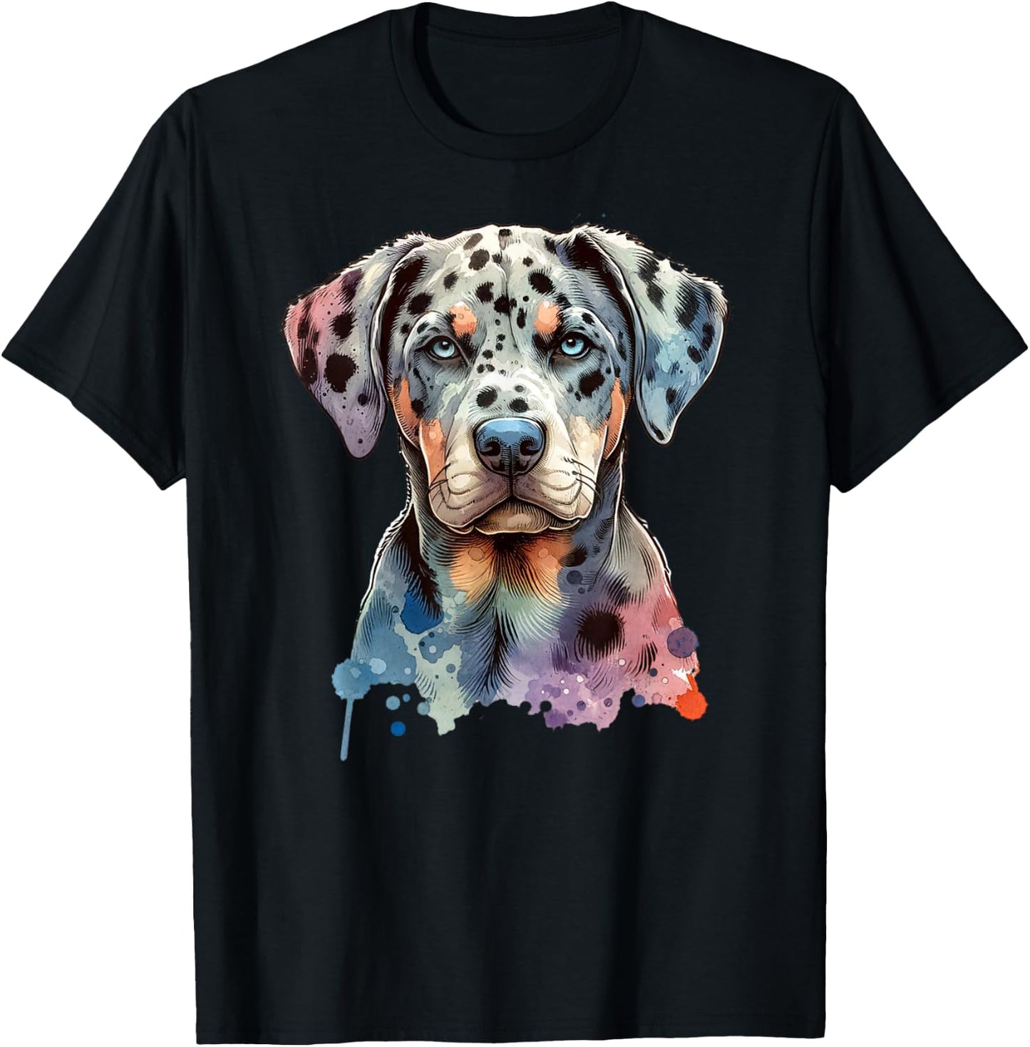 Catahoula Leopard Dog Artwork T-Shirt - T-Shirt | Black