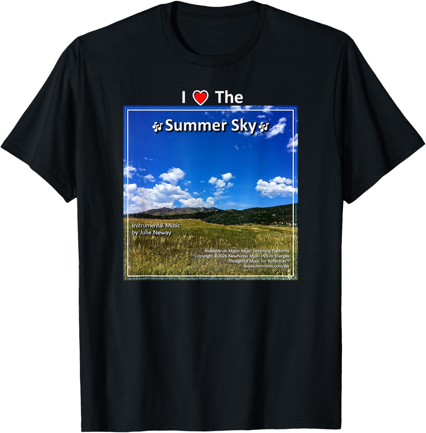 I Love the Summer Sky by Julie Neway T-Shirt - T-Shirt | Black