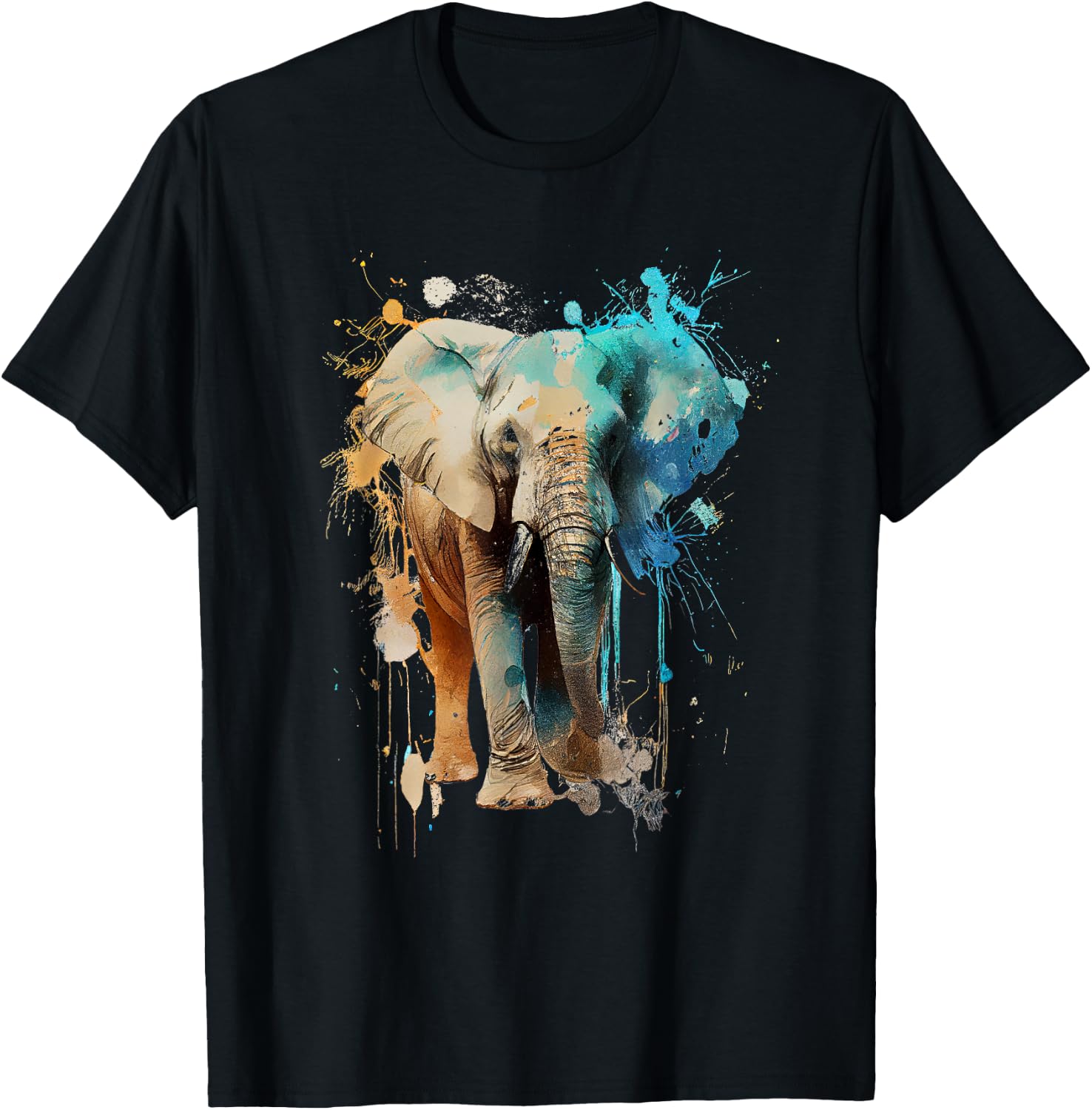 Elephant colorful T-Shirt - T-Shirt | Black