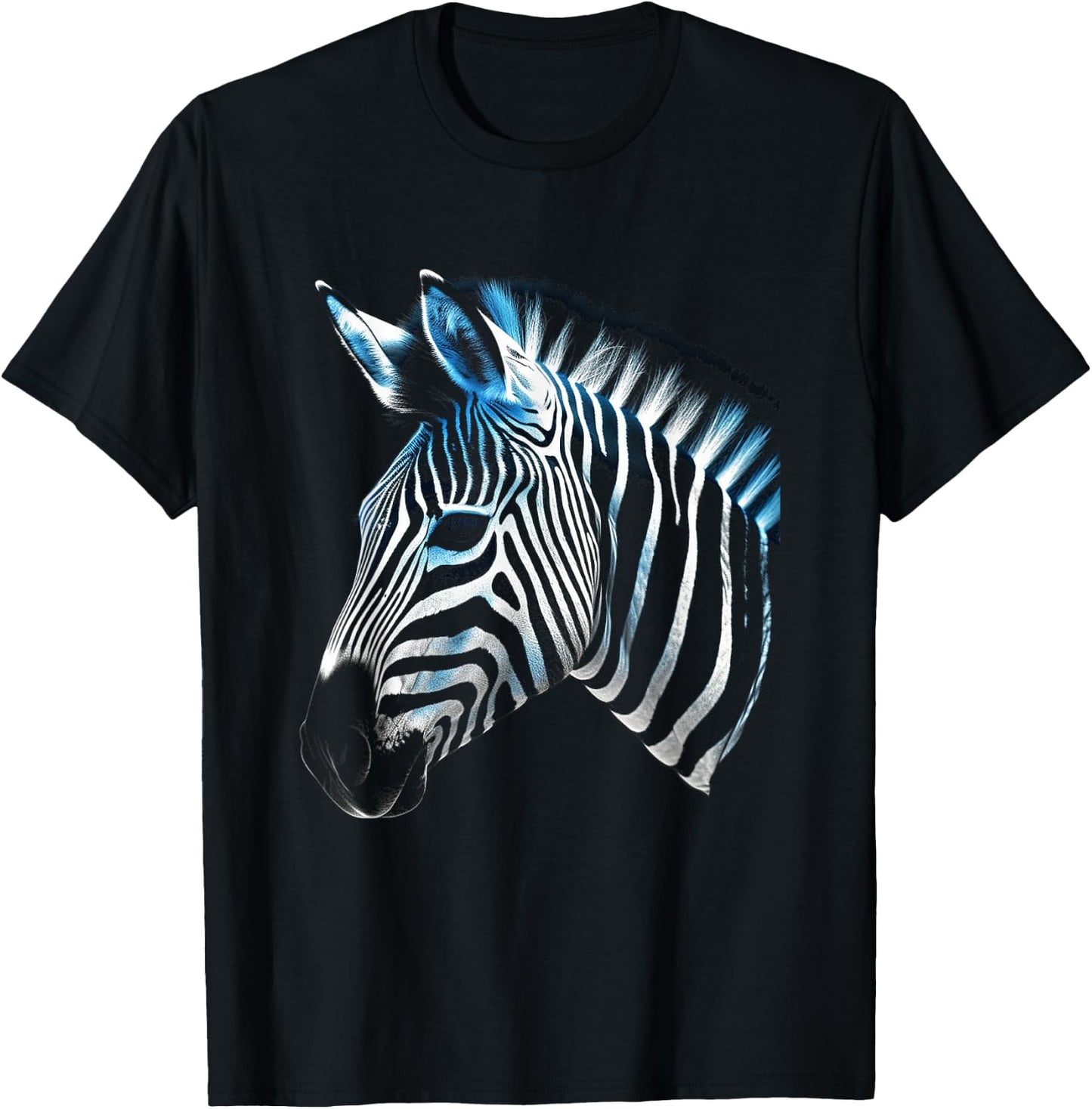 Zebra Lover Artwork | Animal Motif Zebra T-Shirt - T-Shirt | Black