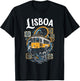 Lisbon Tram Art Vintage Portugal Travel Souvenir Lisboa T-Shirt - T-Shirt | Black
