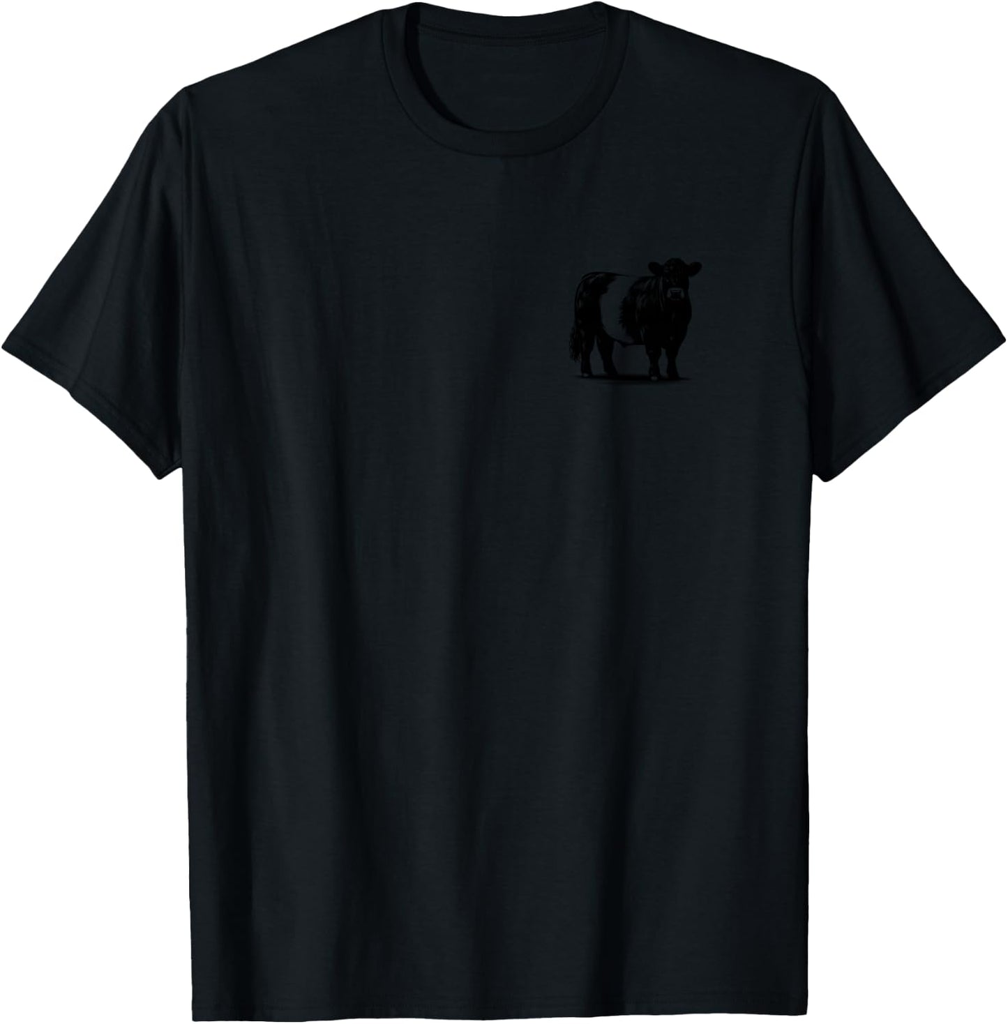 Cow Farmer Breeder - Monochromatic Belted Galloway Cattle T-Shirt - T-Shirt | Black