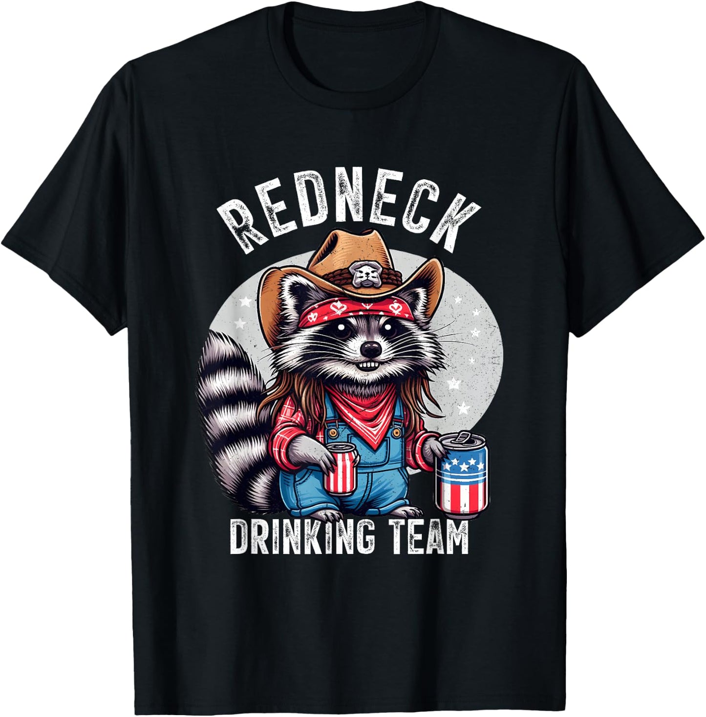 Redneck Hillbilly Raccoon White Party Costume, Black, S T-Shirt - T-Shirt | Black
