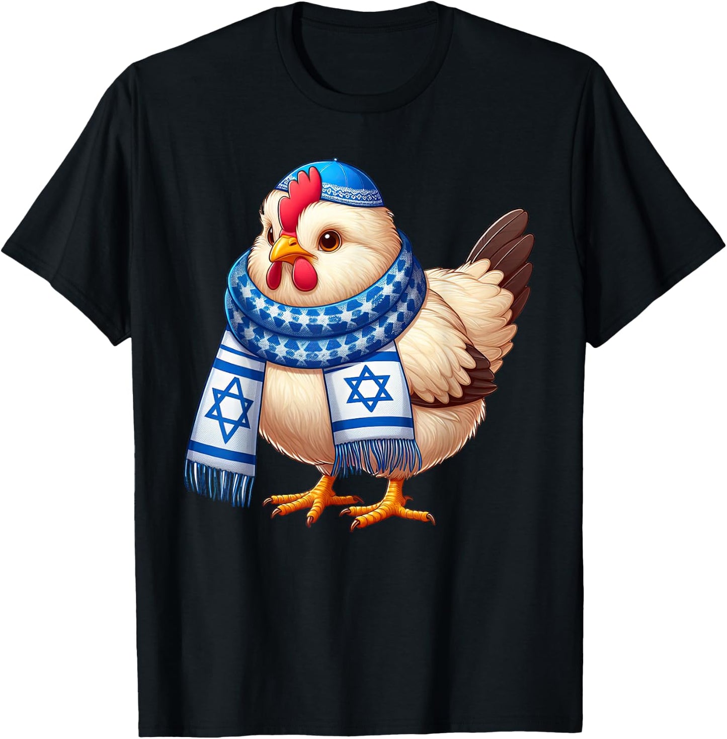 Funny Jewish Chicken Hanukkah Pajamakah T-Shirt - T-Shirt | Black