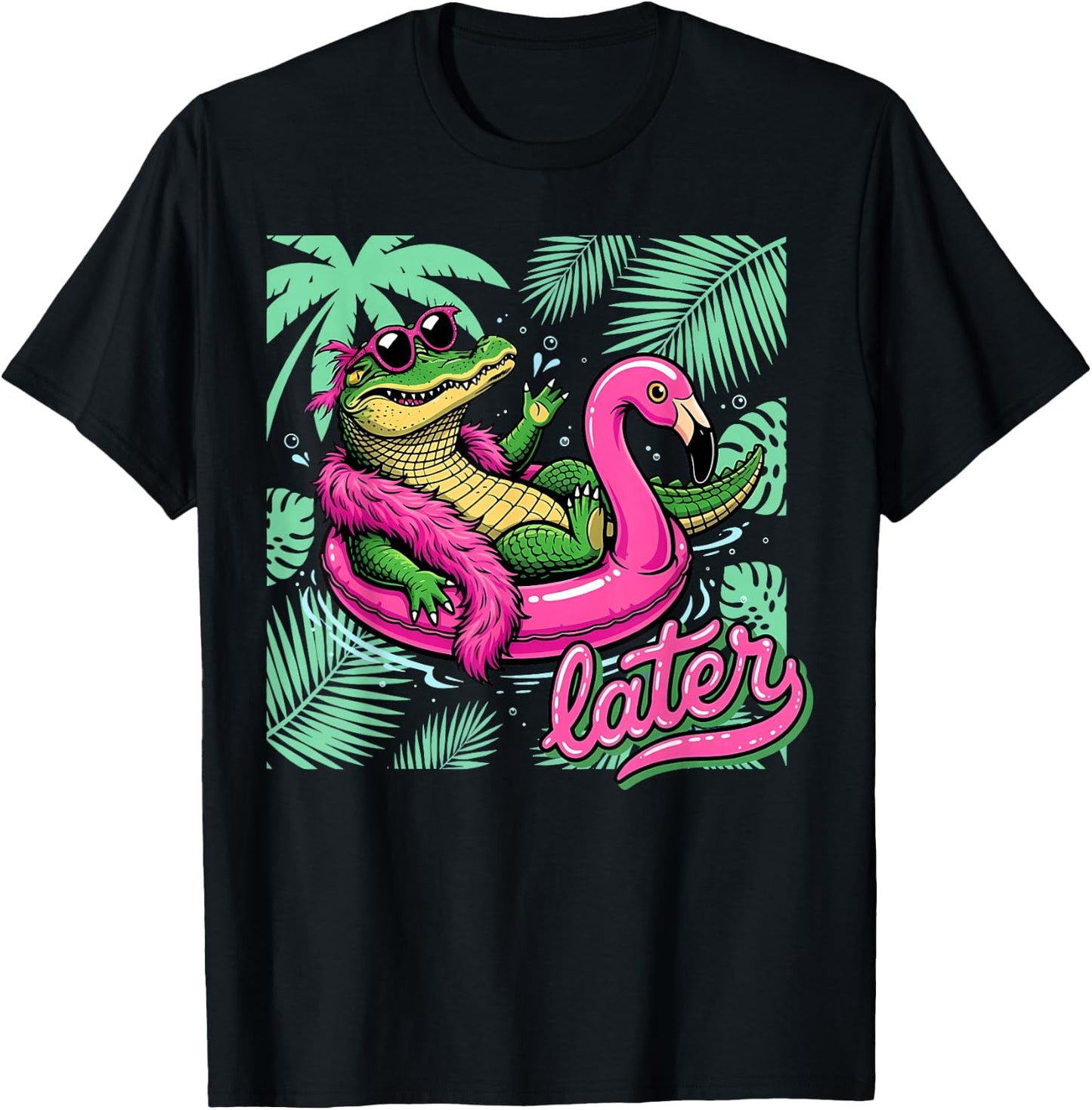 Later Gator Shirt Summer Coastal Funny Last Day of School T-Shirt - T-Shirt | Black