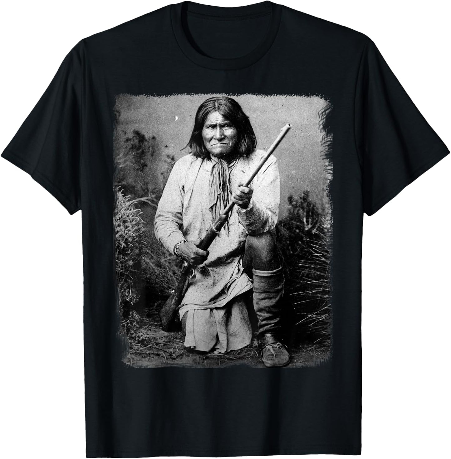 Geronimo t Shirt Warrior Native American T-Shirt - T-Shirt | Black