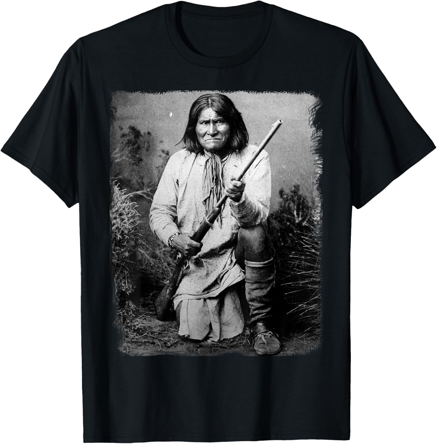 Geronimo t Shirt Warrior Native American T-Shirt - T-Shirt | Black