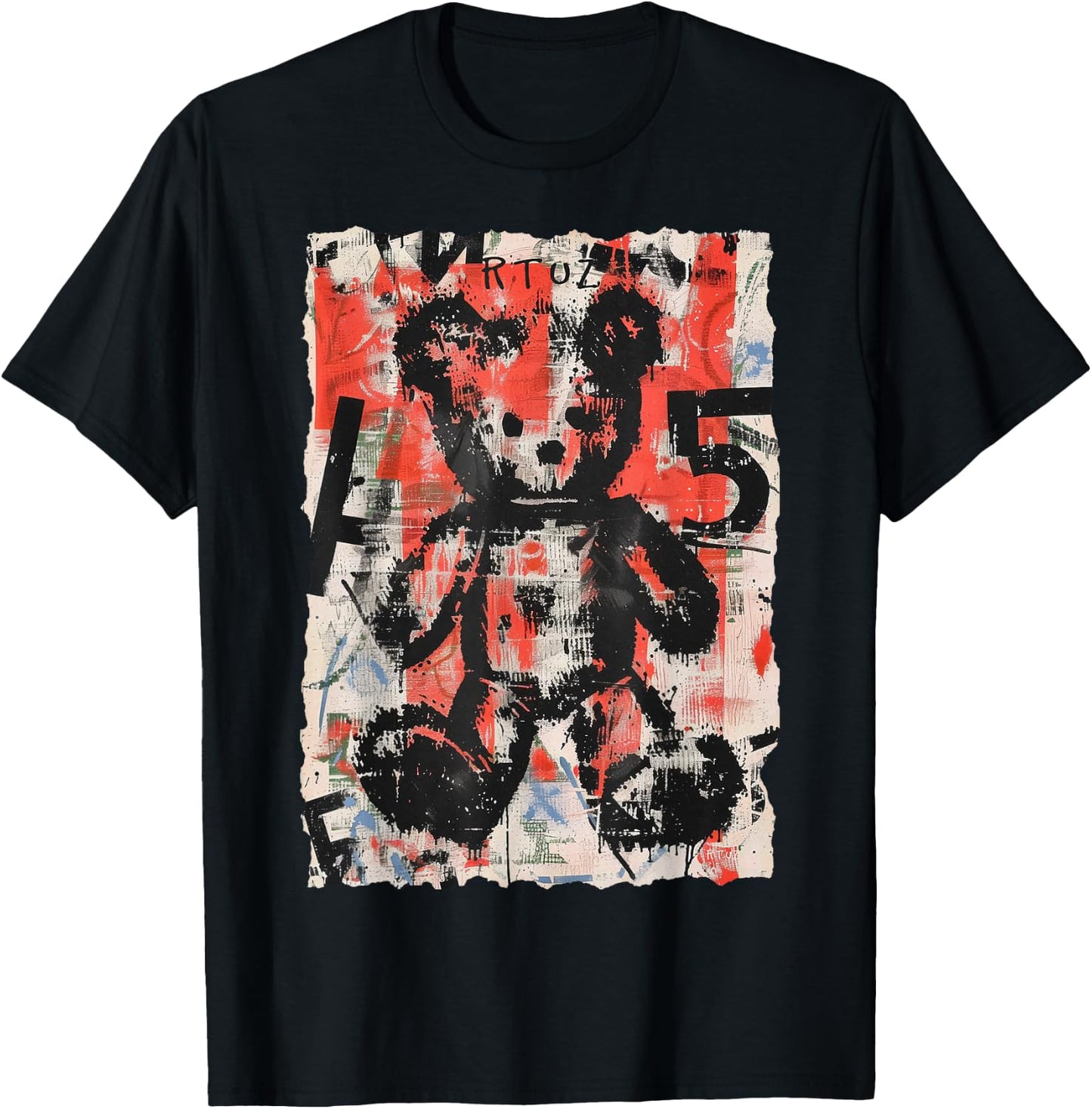 Teddy Bear Graffiti Vintage Teddy Streetwear Teddy , Black, S T-Shirt - T-Shirt | Black