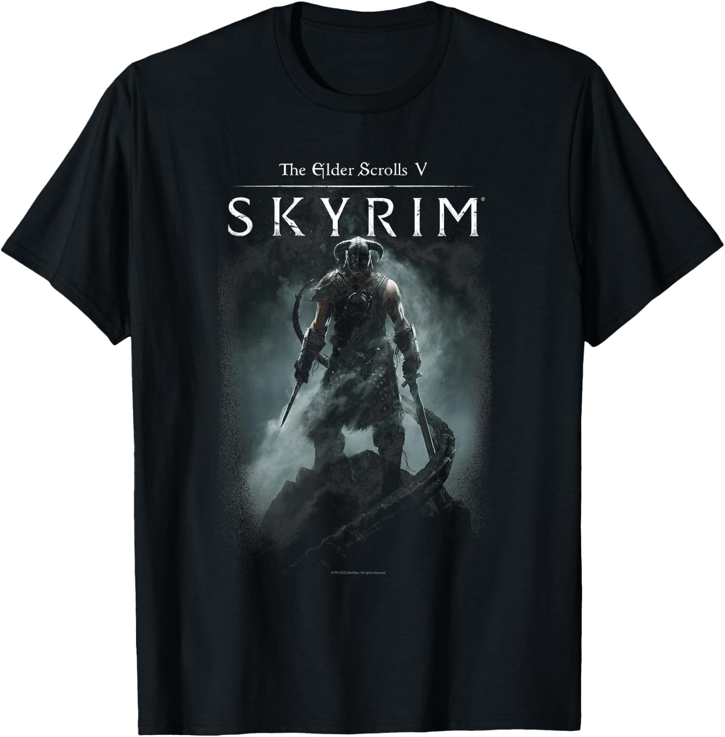 Ripple Junction x Elder Scrolls Dragonborn In Silhouette , Black, S T-Shirt - T-Shirt | Black