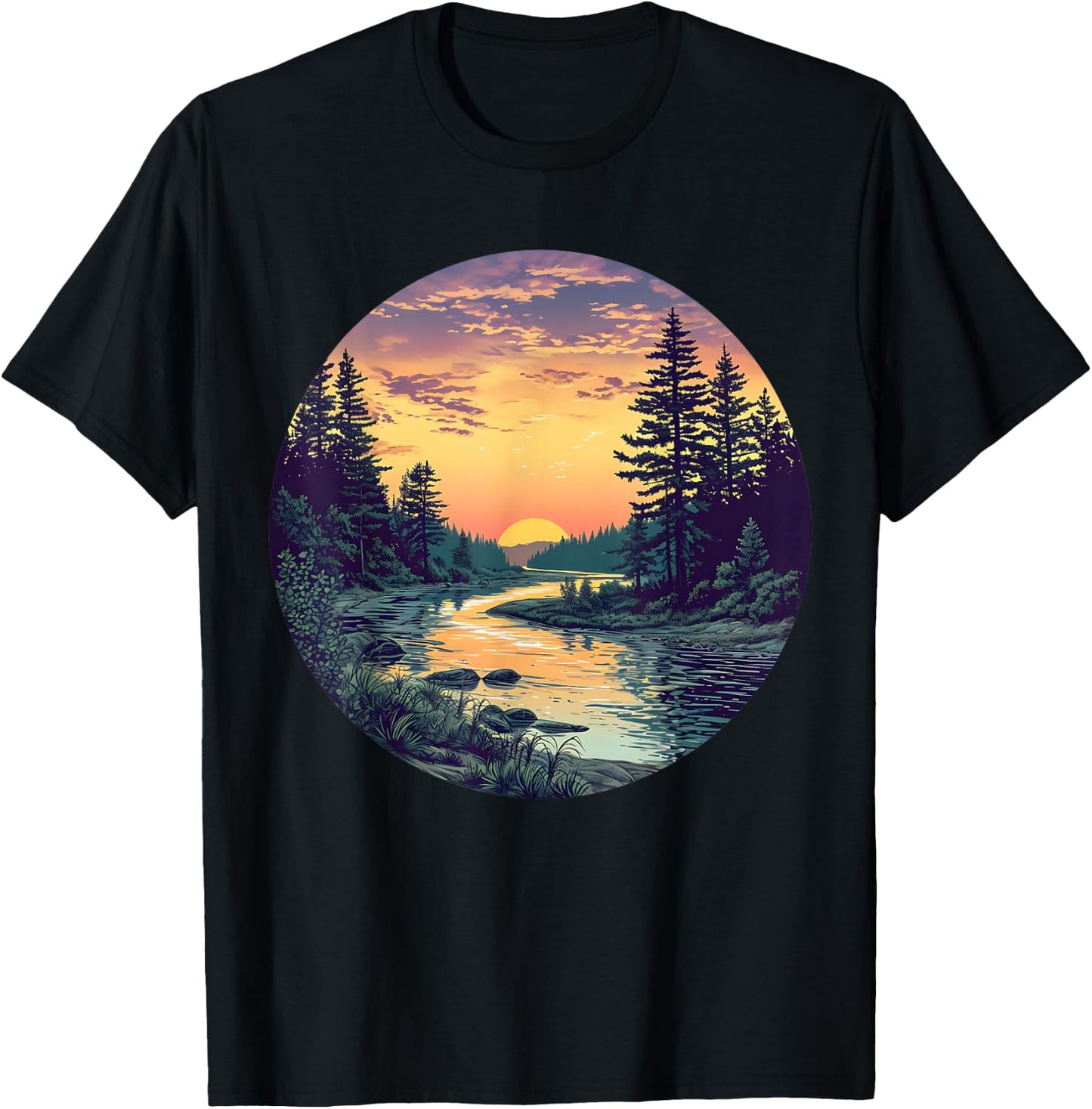 River Flow Harmony T-Shirt - T-Shirt | Black