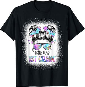 Little Miss 1st Grade First Day Of School First Grade Girls T-Shirt - T-Shirt | Black
