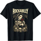 Rockabilly Gothic Pinup Girl Skulls Retro Alternative Rock T-Shirt - T-Shirt | Black