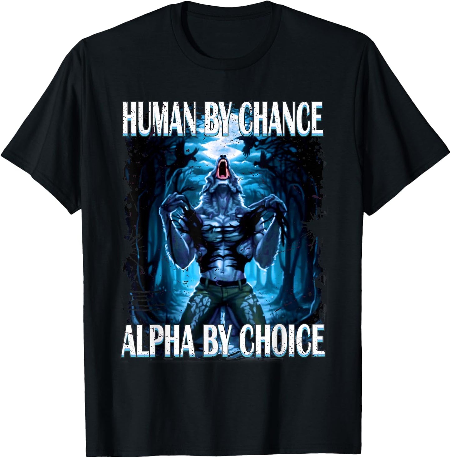 wolf meme - Werewolf Ripping Meem T-Shirt - T-Shirt | Black