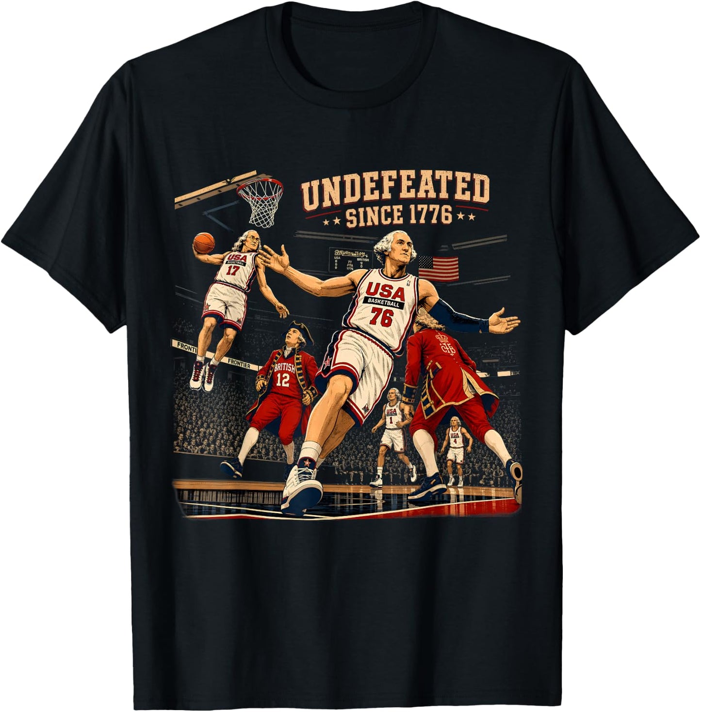 Undefeated Since 1776 Patriotic America 250th Anniversary T-Shirt - T-Shirt | Black