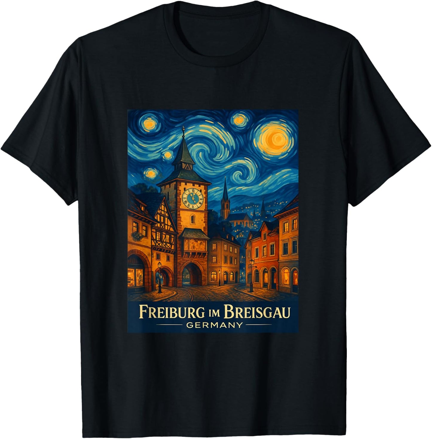 Freiburg Im Breisgau Skyline T-Shirt - T-Shirt | Black