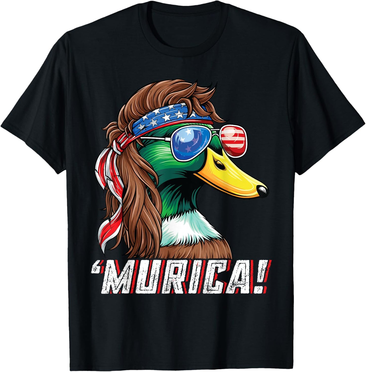 Patriotic Duck Hunter Shirt USA Funny Murica 4th of July Kids Men T-Shirt - T-Shirt | Black