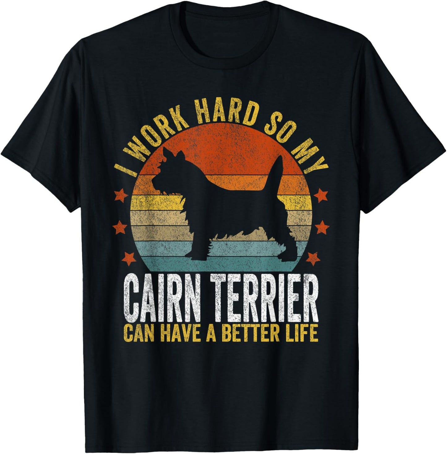 Funny Cairn Terrier Mom Cairn Terrier Dad Retro Vintage T-Shirt - T-Shirt | Black