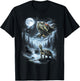Red Eared Slider Turtle Howling at Moon 90's Retro T-Shirt - T-Shirt | Black