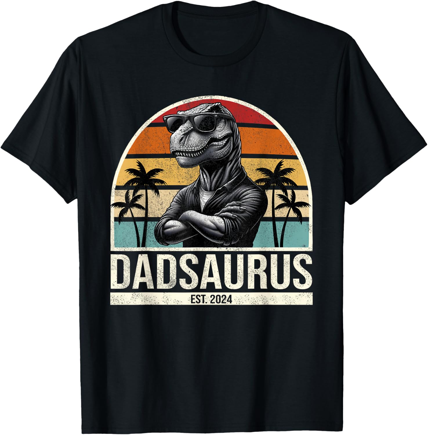 Dad Est 2024 Promoted to Daddy 2024 Pregnancy Announcement T-Shirt - T-Shirt | Black