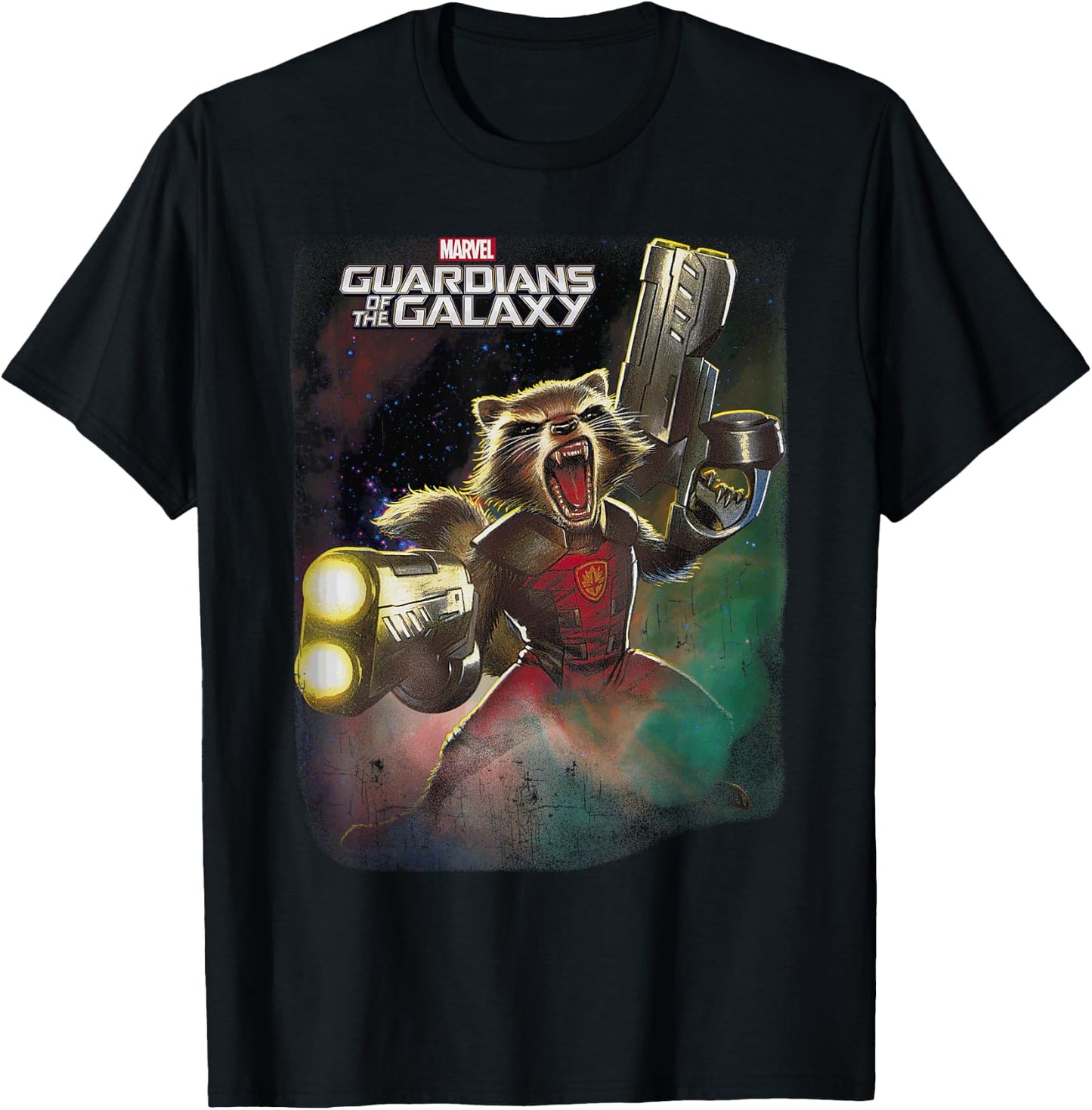 Marvel Guardians of the Galaxy Angry Rocket Poster T-Shirt - T-Shirt | Black