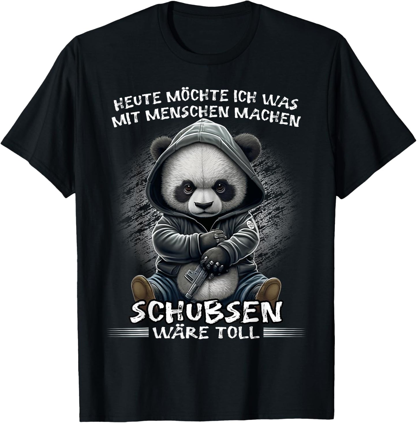 Heute möchte ich was mit Menschen machen Schubsen wäre toll , black T-Shirt - T-Shirt | Black