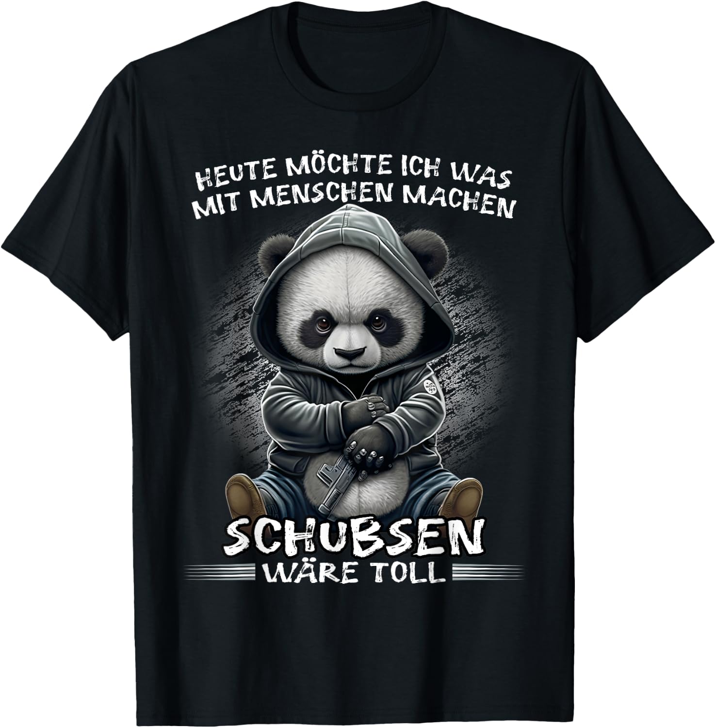 Heute möchte ich was mit Menschen machen Schubsen wäre toll , black T-Shirt - T-Shirt | Black