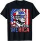 'Merica Trump Happy 4th Of July Funny American Flag USA Women Kids Men T-Shirt - T-Shirt | Black
