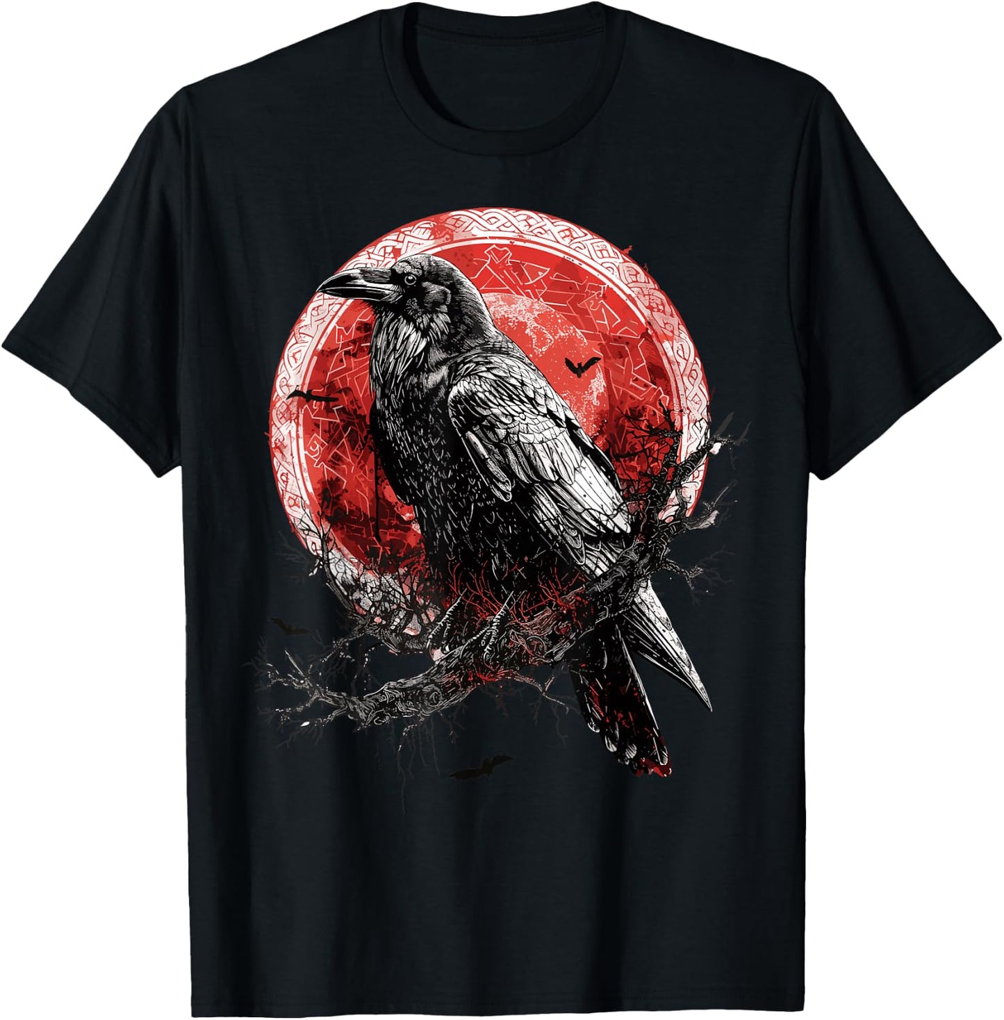 Odin Ravens Huginn & Muninn Vegvisir Vikings Myth Norse T-Shirt - T-Shirt | Black