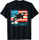 Orca American Flag - Patriotic USA Ocean Orca Whale Lover T-Shirt - T-Shirt | Black