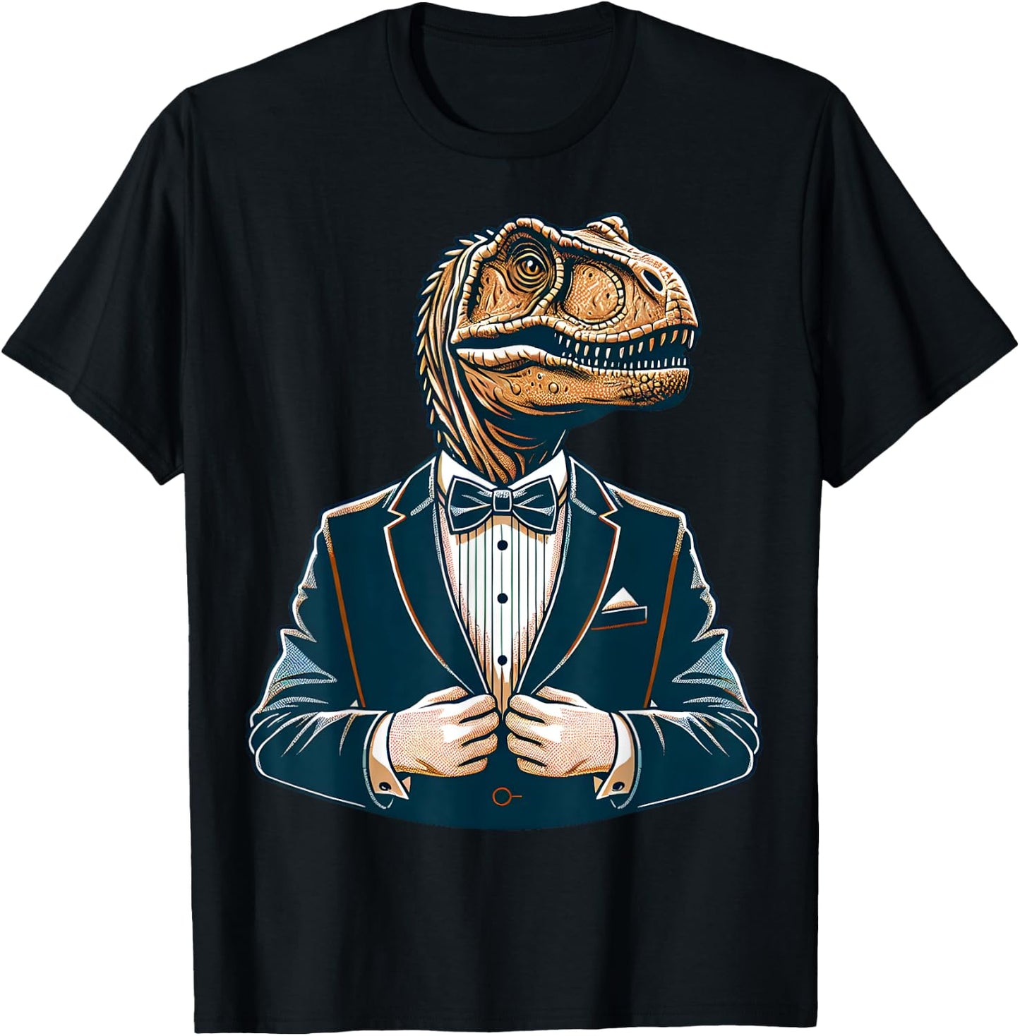 T-Rex Tuxedo Classic Paleontologist Suit T-Shirt - T-Shirt | Black