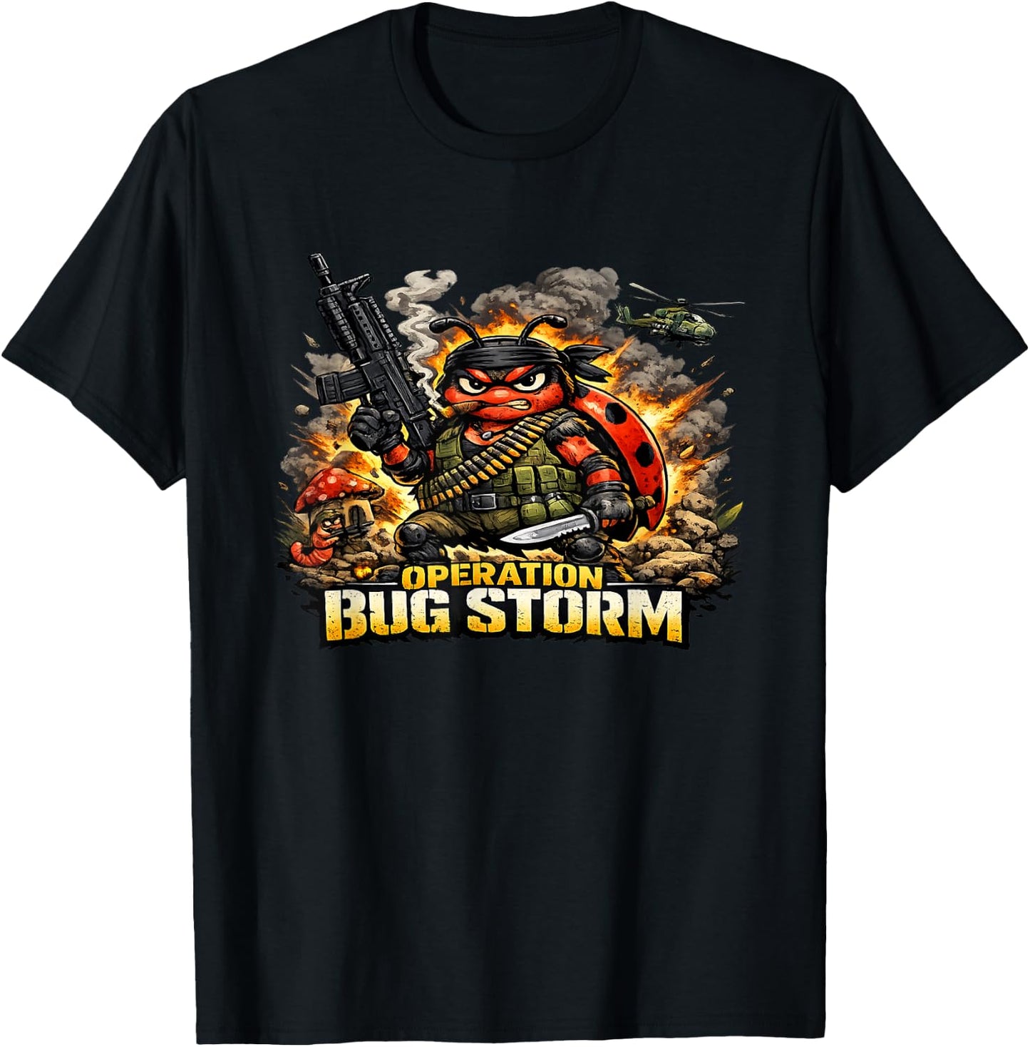 Operation Bug Storm Tactical Ladybug Combat Insect T-Shirt - T-Shirt | Black