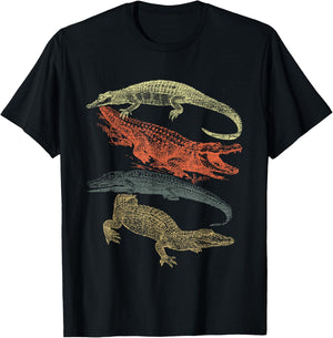 Vintage Crocodiles Retro Crocodile T-Shirt - T-Shirt | Black