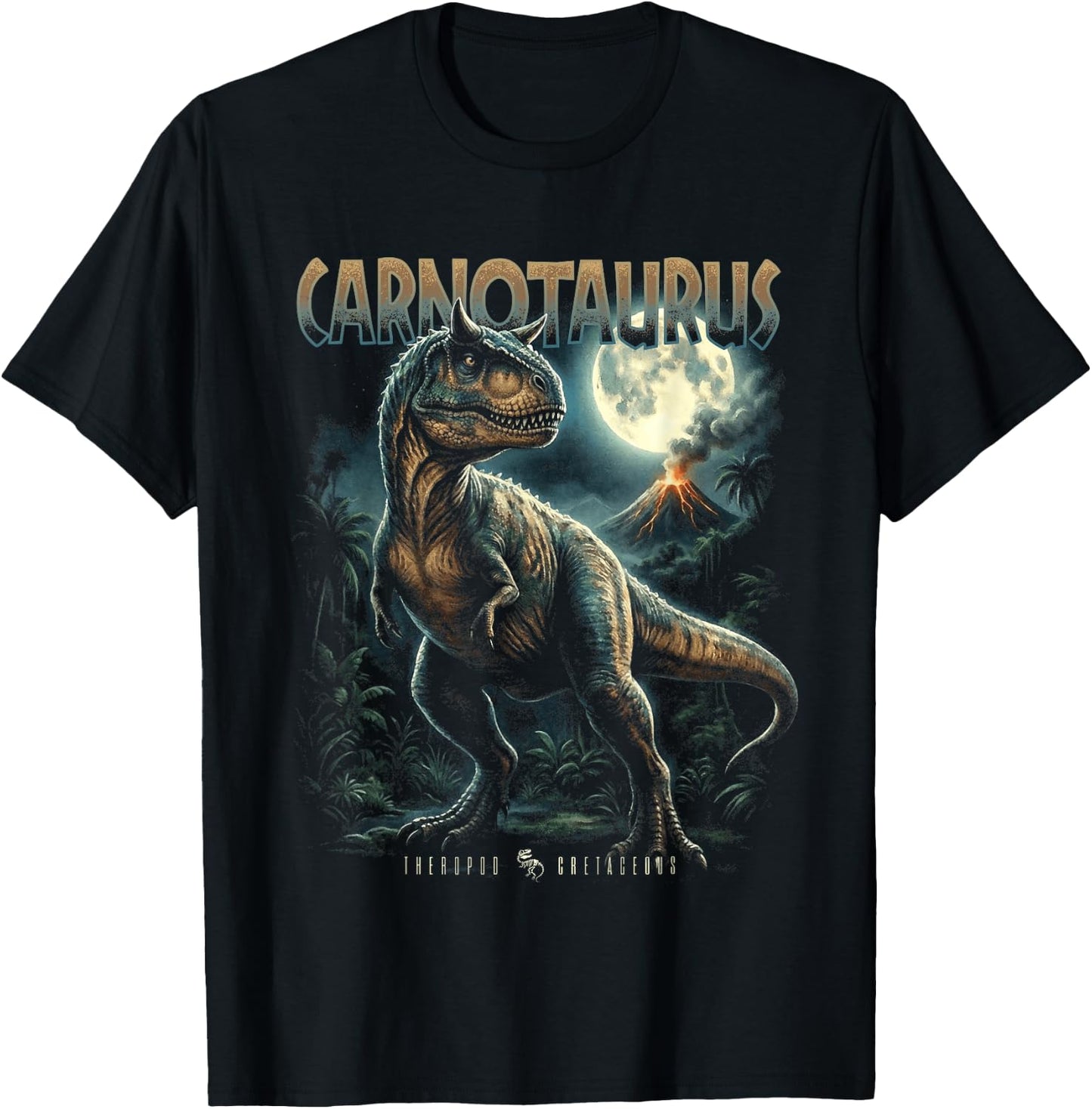 Vintage Carnotaurus 90er Bootleg Dinosaurier prähistorischer Dino T-Shirt - T-Shirt | Black