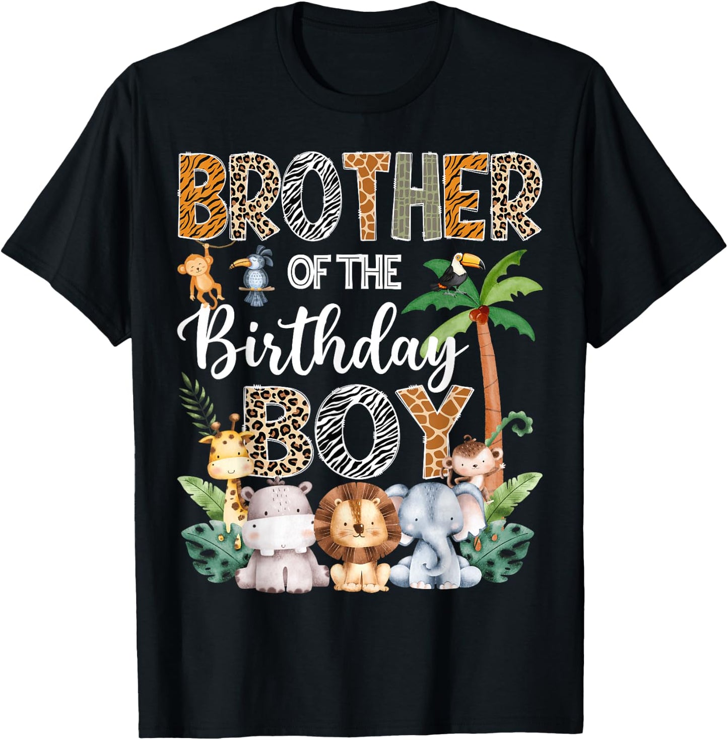 Bruder des Geburtstags Junge Safari Dschungel Bday Party T-Shirt - T-Shirt | Black