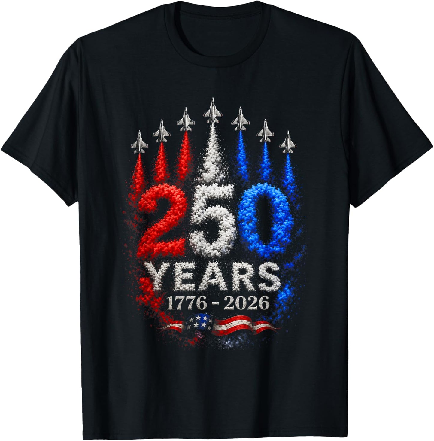 USA America 250 Year Jets T-Shirt - T-Shirt | Black