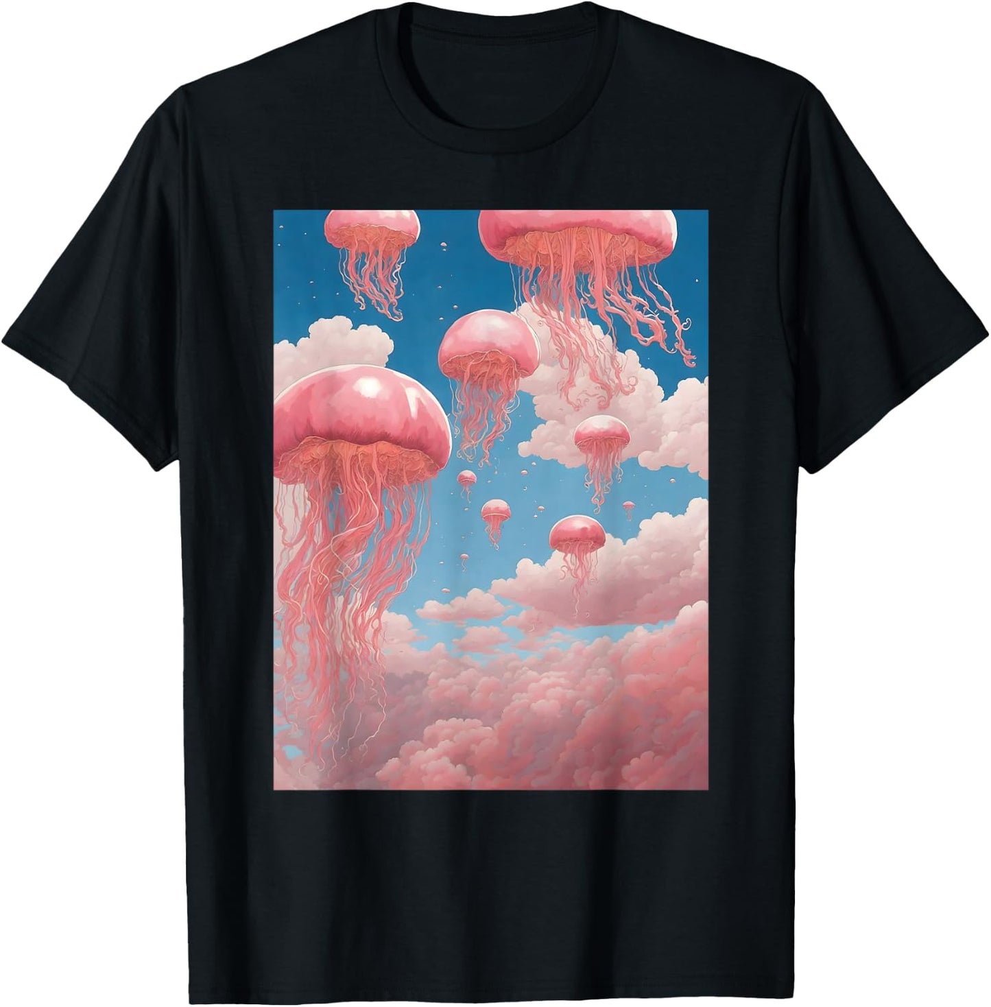Jellyfish Pink Weirdcore Dreamcore Pastel Aesthetic T-Shirt - T-Shirt | Black