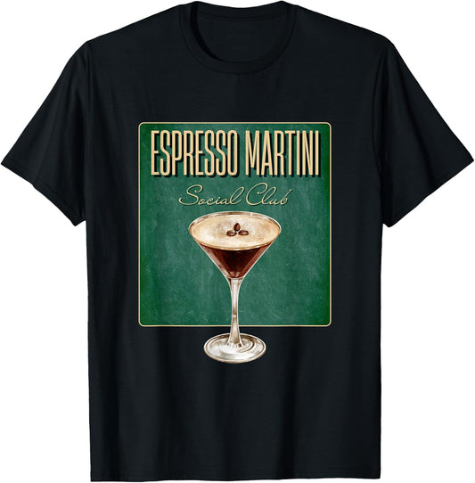 Espresso Martini Social Club | Kaffee Cocktail Cafe Bar Team T-Shirt - T-Shirt | Black