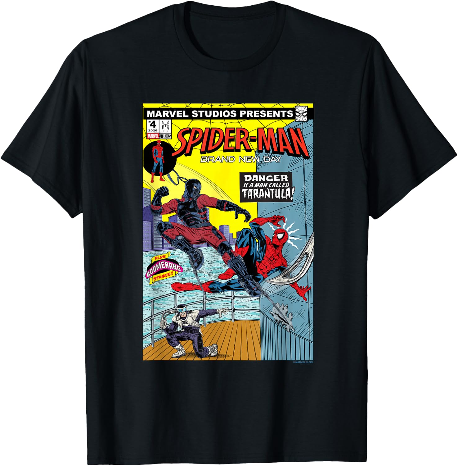 Marvel Spider-Man: New Day Danger Tarantula Comic T-Shirt - T-Shirt | Black