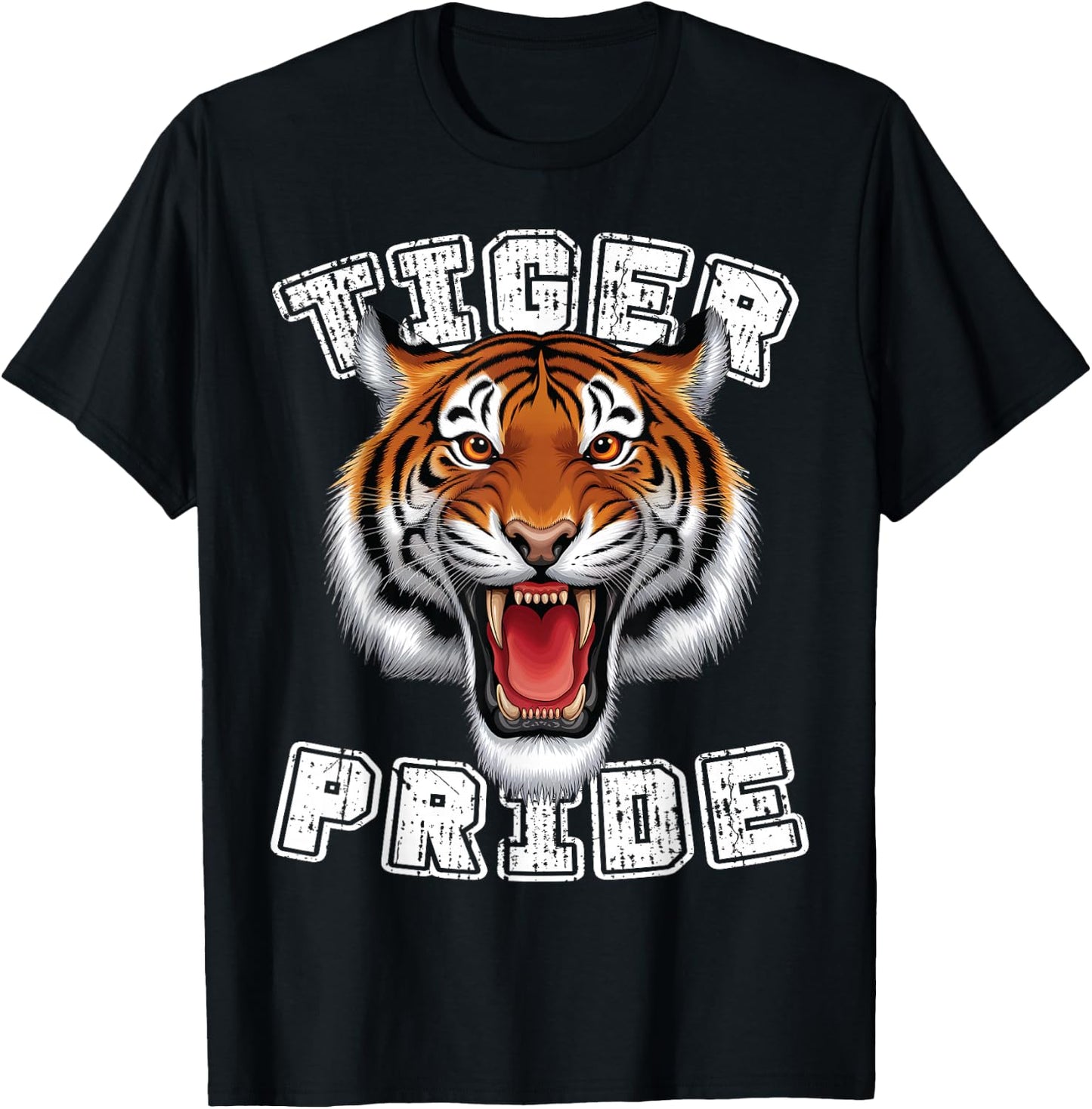 Tiger Pride Raor Retro Tiger School Sports Team T-Shirt - T-Shirt | Black