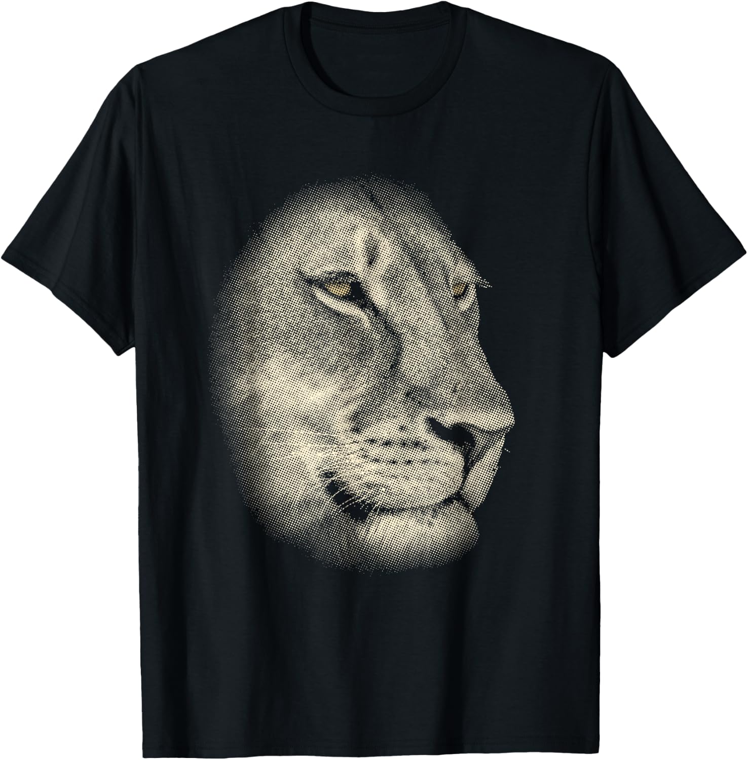Lioness Face Close-up Perfect Artwork for Lion Fans T-Shirt - T-Shirt | Black